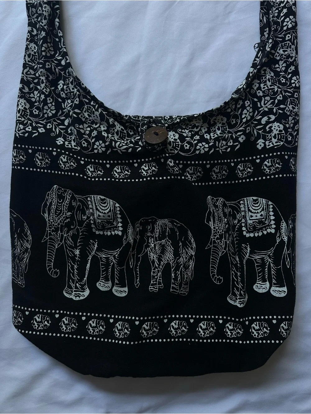 Black & White Elephant Print Crossbody Bag